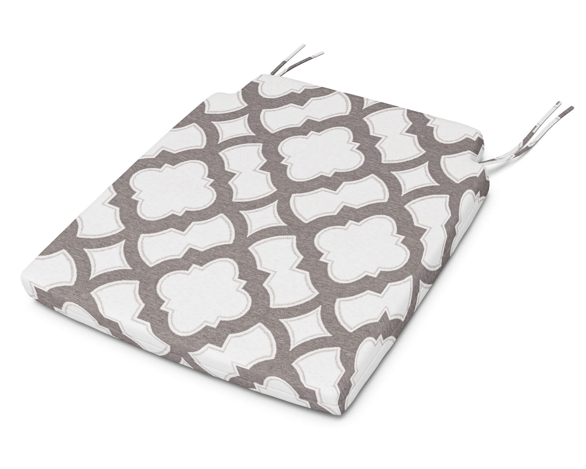 POLYWOOD Savannah Dining Seat Pad in Trellis Grey Mist