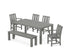 POLYWOOD Mission 6-Piece Parsons Dining Set with Bench with Mission Dining Side Chair in Slate Grey