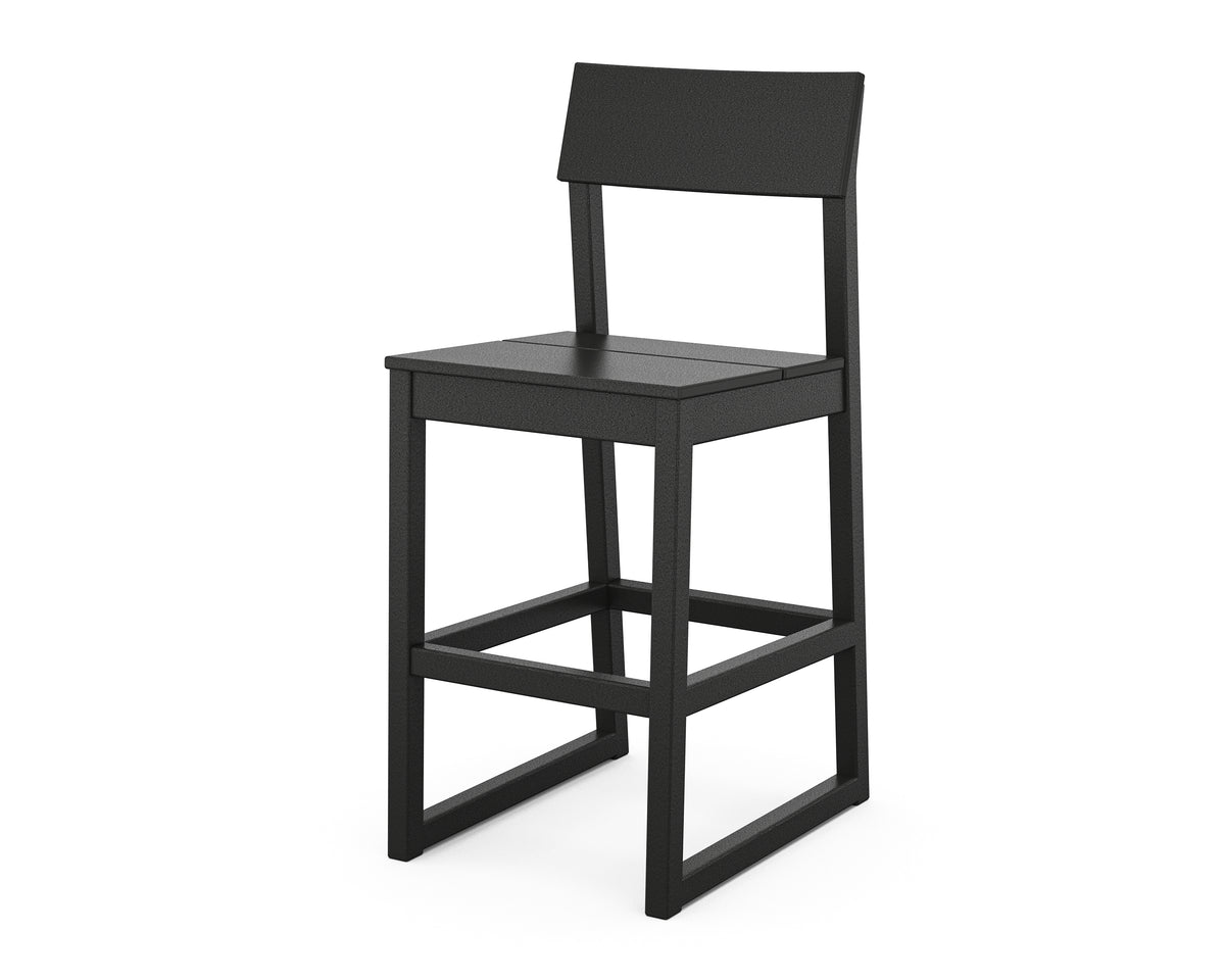 POLYWOOD EDGE Bar Side Chair in Black