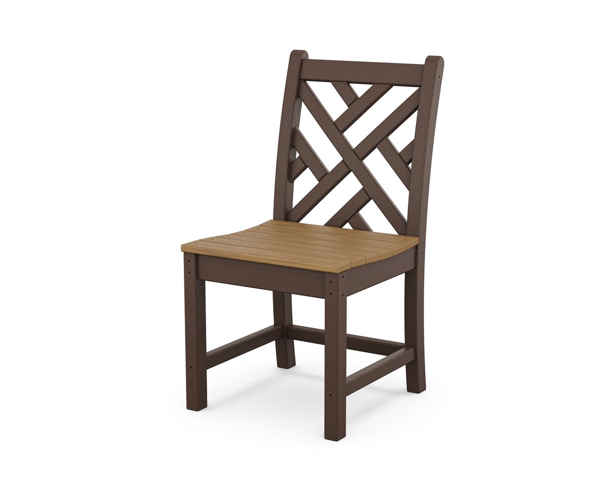 POLYWOOD Chippendale Dining Side Chair in Mahogany / Natural
