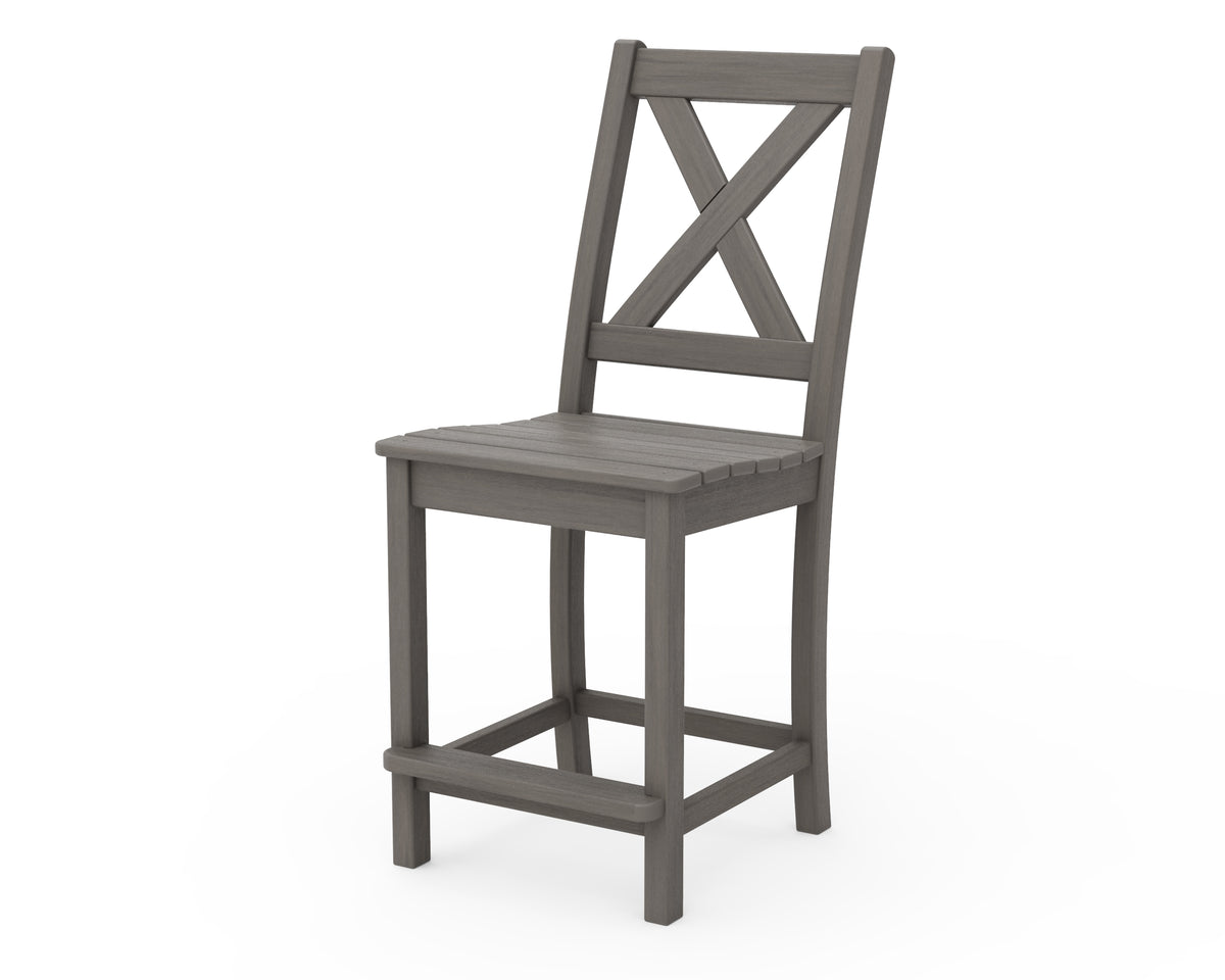 POLYWOOD Braxton Counter Side Chair in Driftwood
