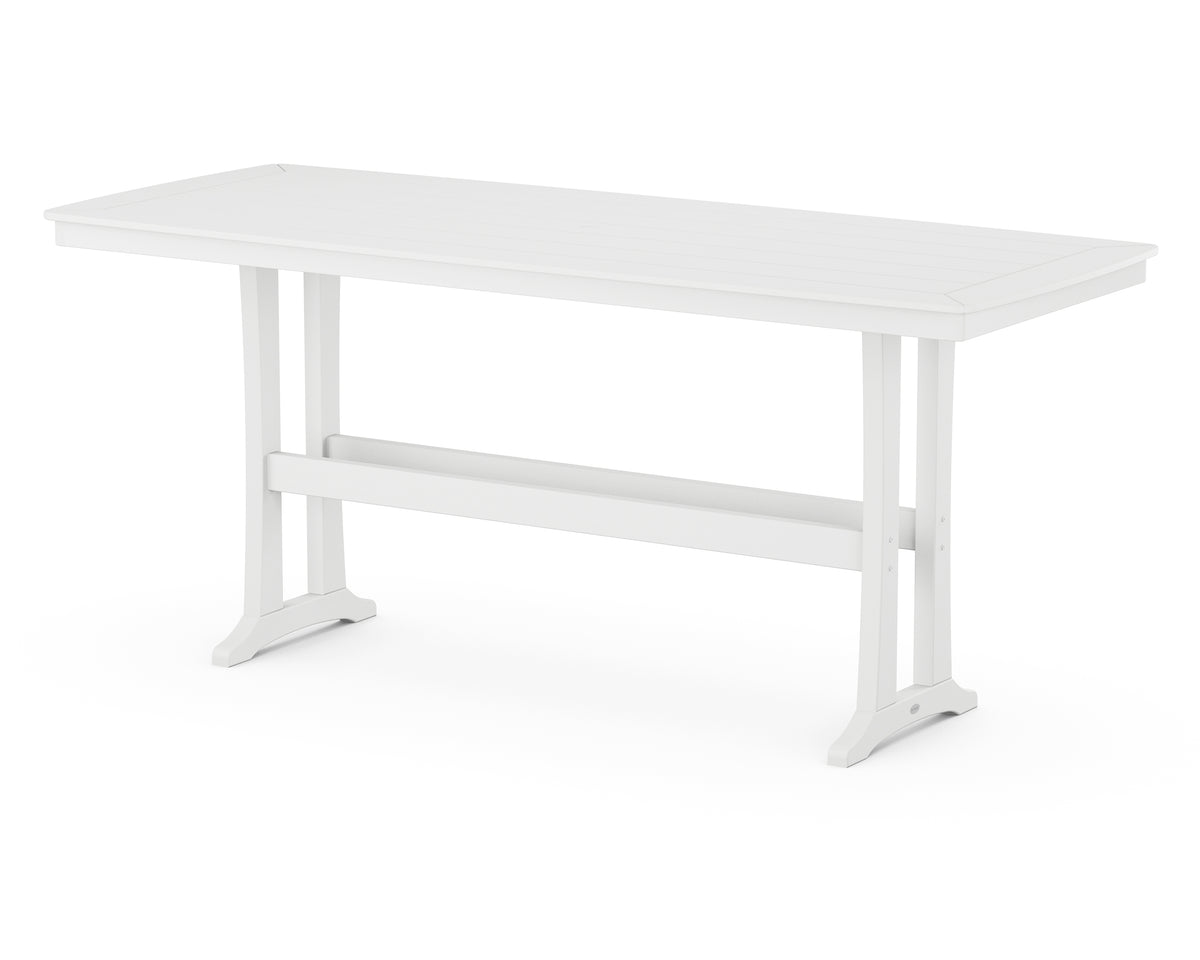 POLYWOOD Nautical Trestle 39" x 97" Bar Table in White