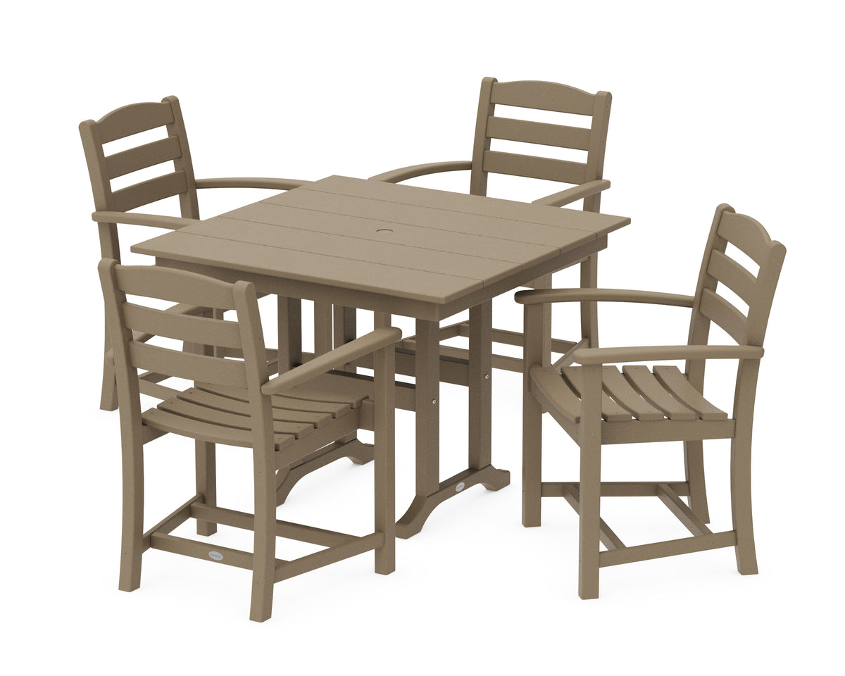 POLYWOOD La Casa Café 5-Piece Farmhouse Dining Set in Vintage Sahara
