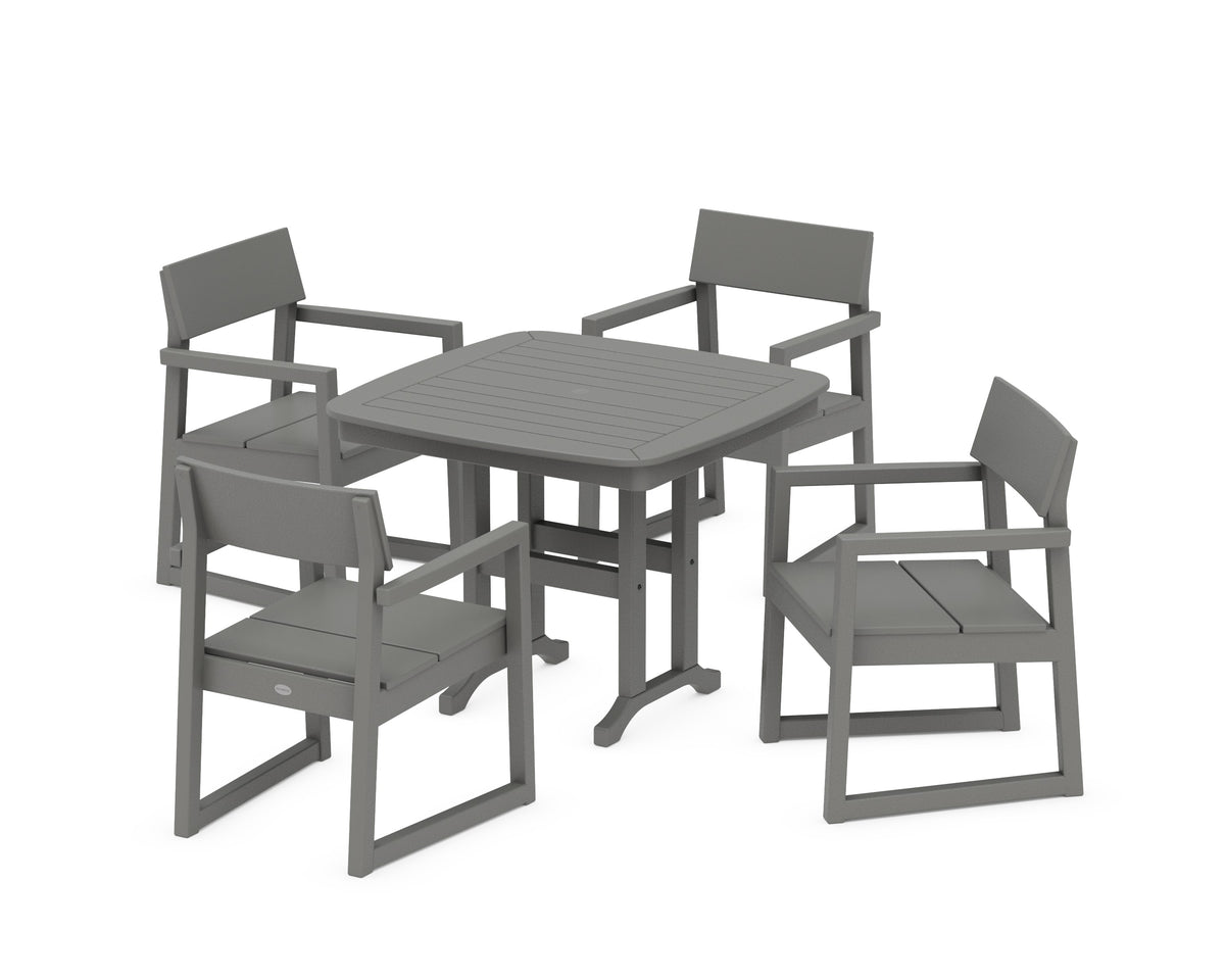 POLYWOOD EDGE 5-Piece Dining Set in Slate Grey