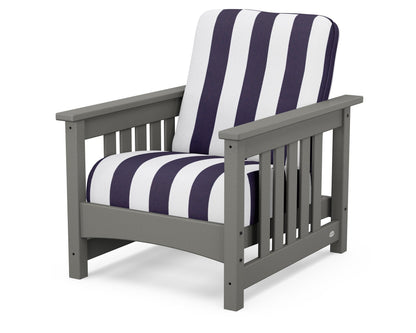 POLYWOOD Club Mission Chair in Slate Grey / Cabana Stripe Navy