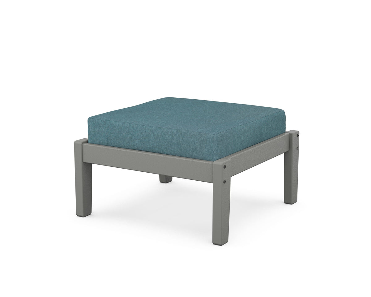 POLYWOOD Deep Seating Ottoman in Slate Grey / Ocean Teal