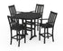 POLYWOOD Vineyard 5-Piece Round Bar Set in Black