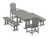 POLYWOOD Palm Coast 5-Piece Dining Set with Trestle Legs - 38" x 73" Table in Slate Grey