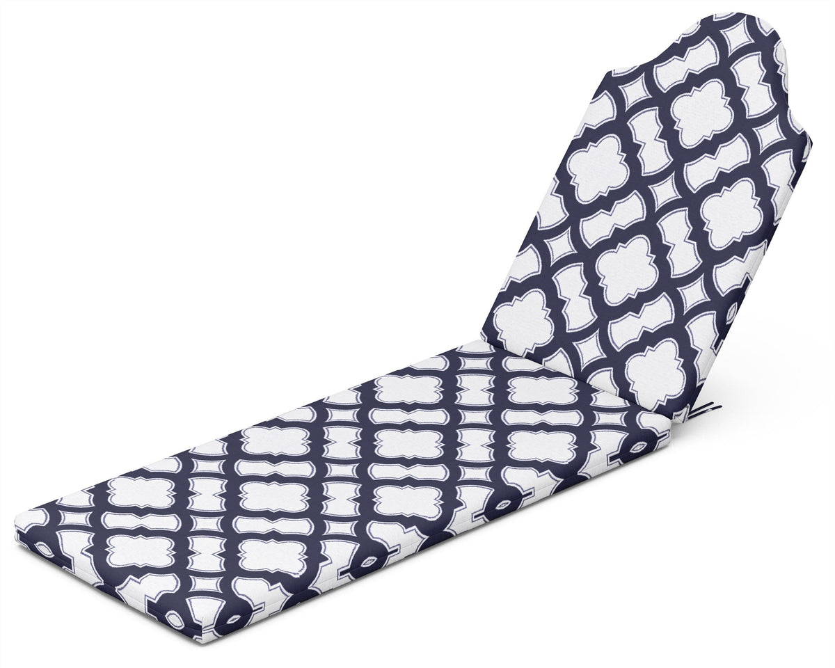 POLYWOOD Chaise Cushion in Trellis Navy