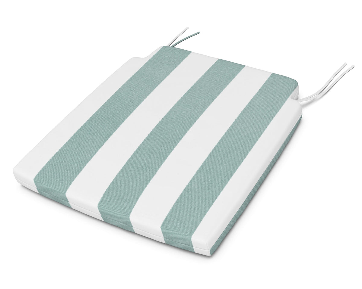 POLYWOOD Savannah Dining Seat Pad in Cabana Stripe Glacier Spa