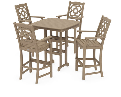 POLYWOOD Chinoiserie 5-Piece Bar Set in Vintage Sahara
