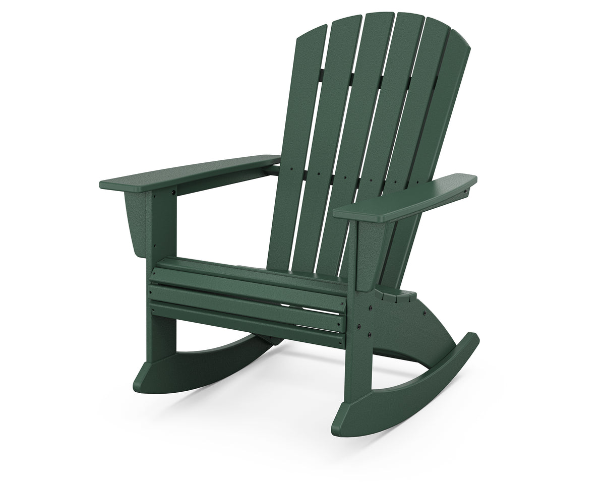 POLYWOOD Nautical Curveback Adirondack Rocking Chair in Green