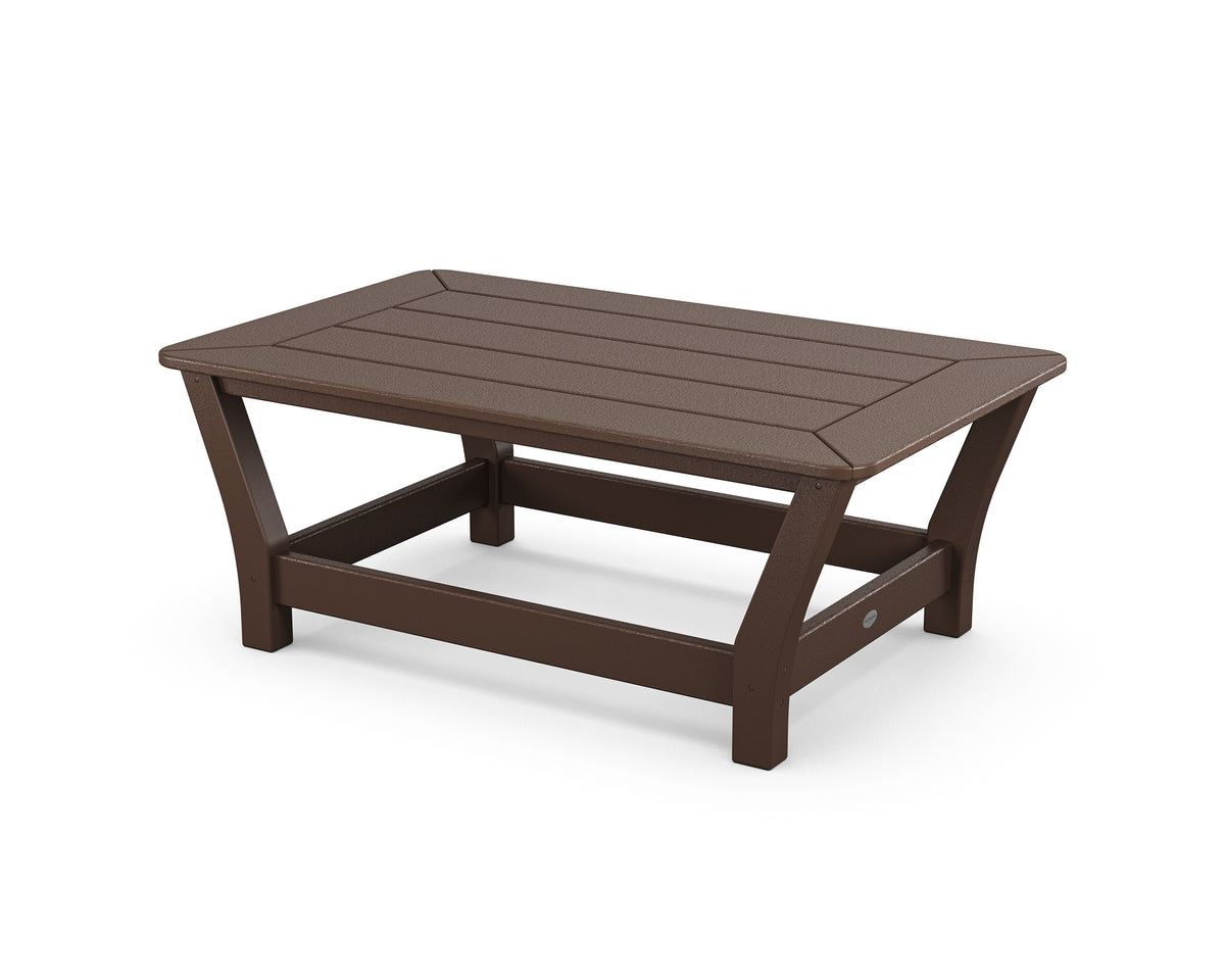 POLYWOOD Harbour Slat Coffee Table in Mahogany
