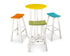 POLYWOOD Contempo 4-Piece Round Saddle Bar Stool Set in White / Tangerine / Lime / Aruba / Lemon