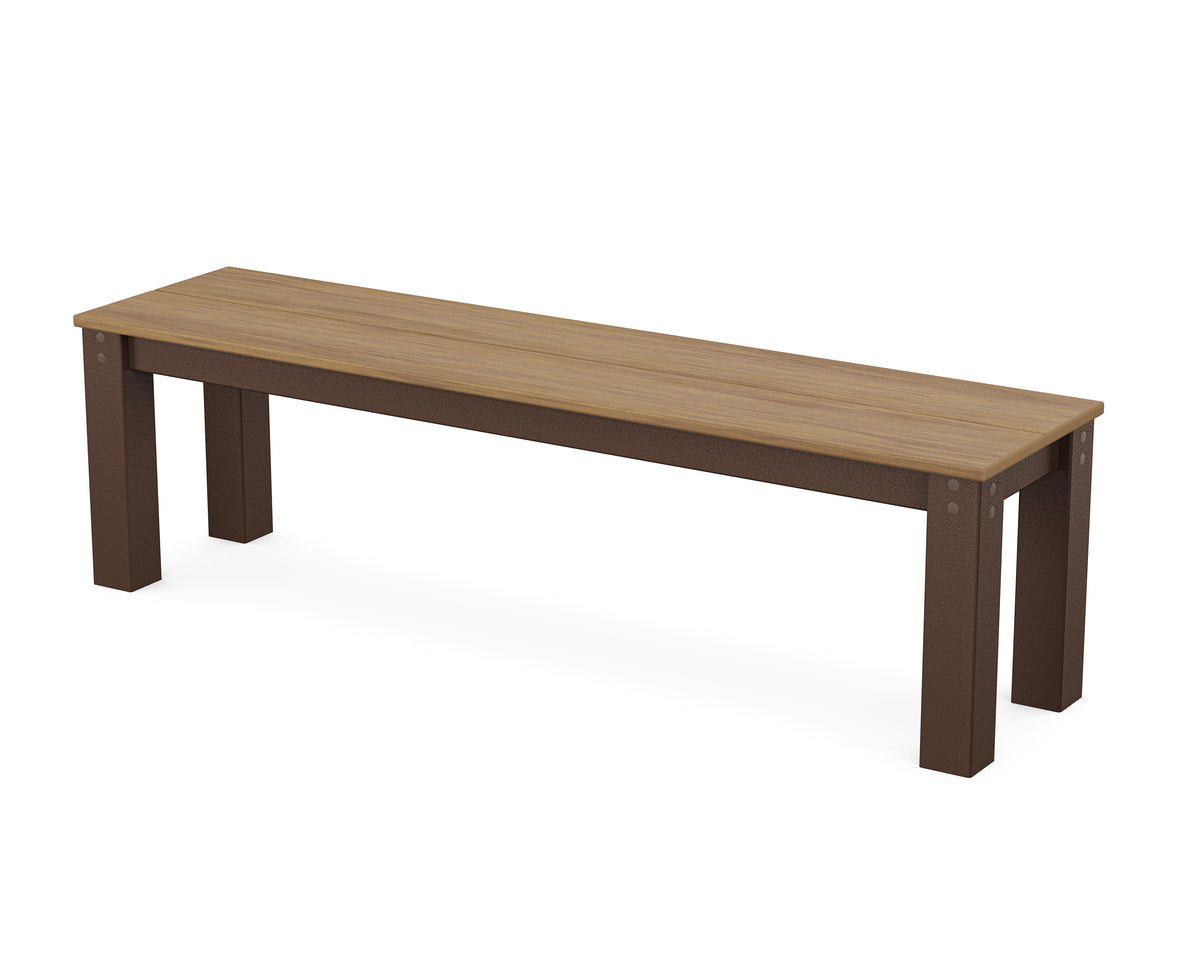 POLYWOOD Parsons 60" Bench in Mahogany / Natural