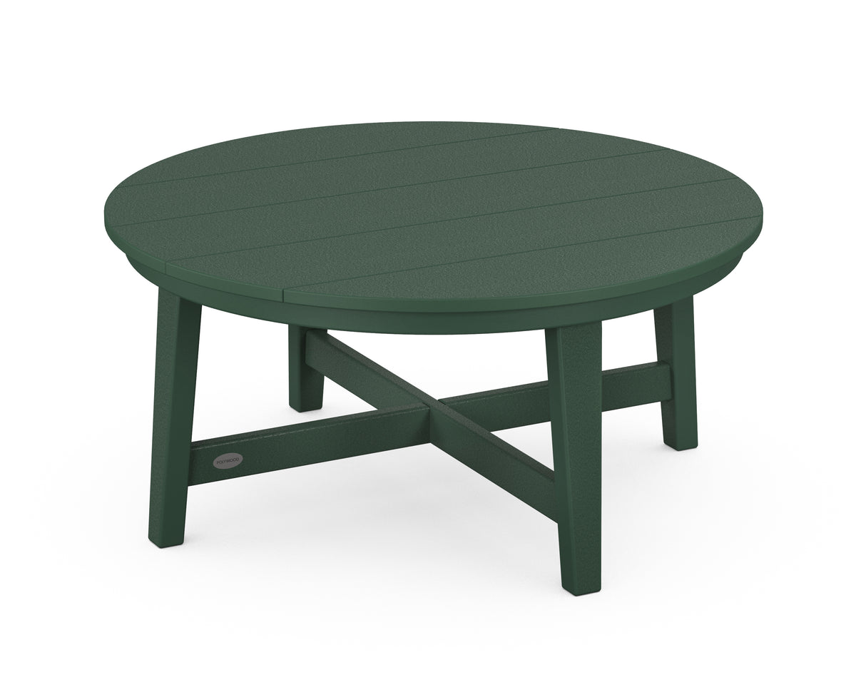POLYWOOD Newport 36" Round Coffee Table in Green