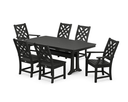 POLYWOOD Wovendale 7-Piece Dining Set with Trestle Legs in Black