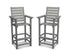 POLYWOOD Captain Bar Chair Duo in Slate Grey