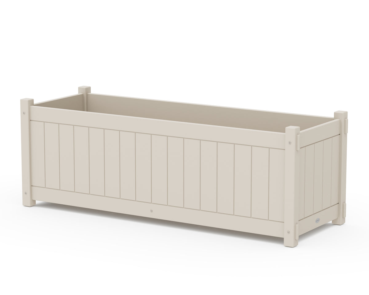 POLYWOOD Vineyard Large Rectangle Triple Planter Box in Sand