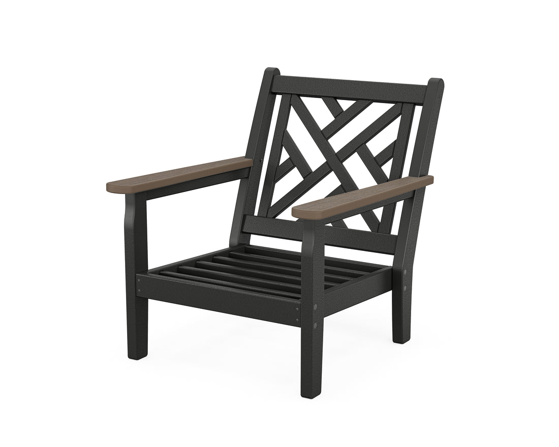 POLYWOOD Chippendale Deep Seating Chair Frame in Black / Kona