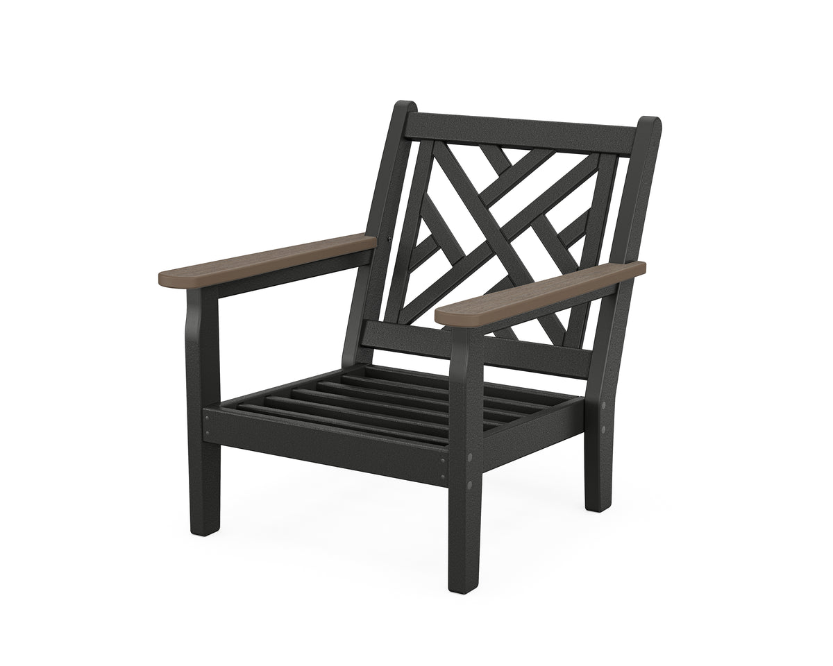 POLYWOOD Chippendale Deep Seating Chair Frame in Black / Kona