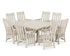 POLYWOOD Acadia 9-Piece Square Farmhouse Dining Set with Trestle Legs in Sand