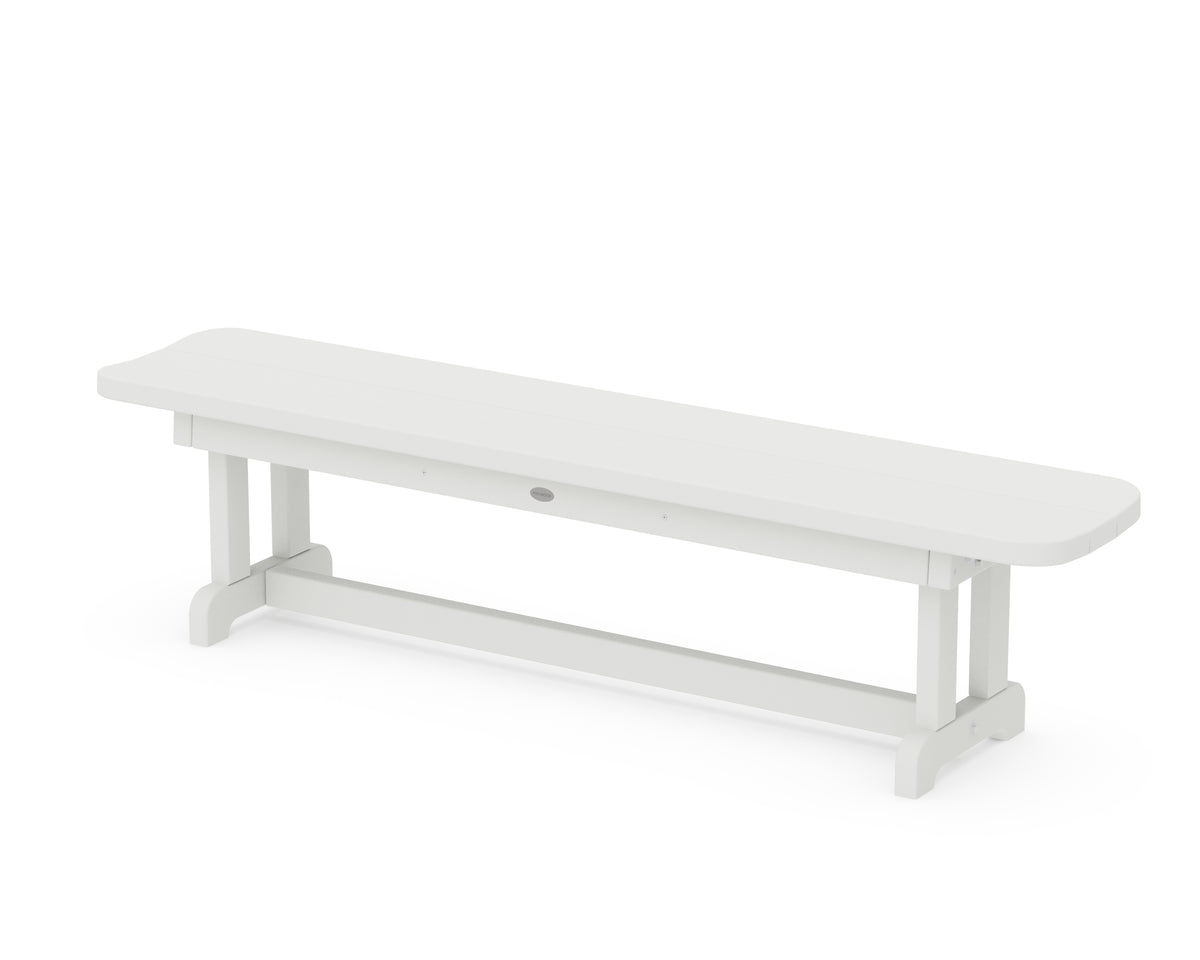 POLYWOOD Park 72" Harvester Backless Bench in White