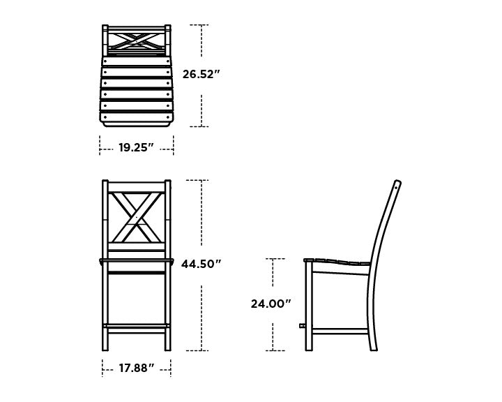 POLYWOOD Braxton Counter Side Chair dimensions
