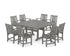 POLYWOOD Oxford 9-Piece Square Farmhouse Dining Set with Trestle Legs in Slate Grey