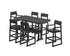 POLYWOOD EDGE 7-Piece Farmhouse Bar Set with Trestle Legs in Black