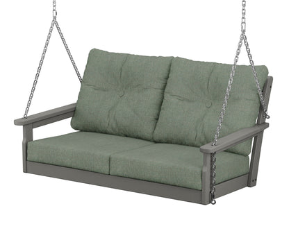 POLYWOOD Vineyard Deep Seating Swing in Slate Grey / Cast Sage