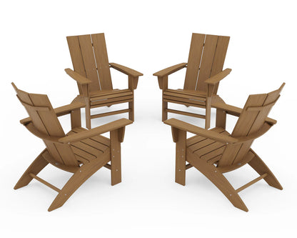 POLYWOOD 4-Piece Modern Curveback Adirondack Conversation Set
