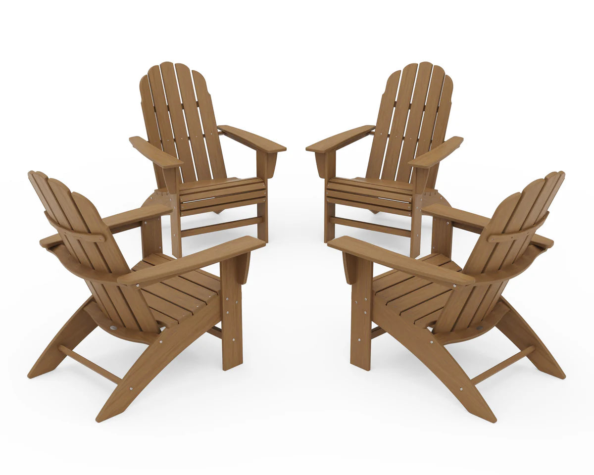 POLYWOOD 4-Piece Vineyard Curveback Adirondack Chair Conversation Set
