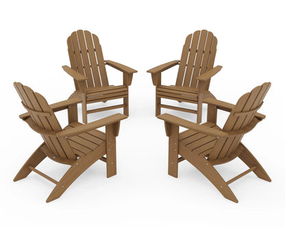POLYWOOD 4-Piece Vineyard Curveback Adirondack Chair Conversation Set