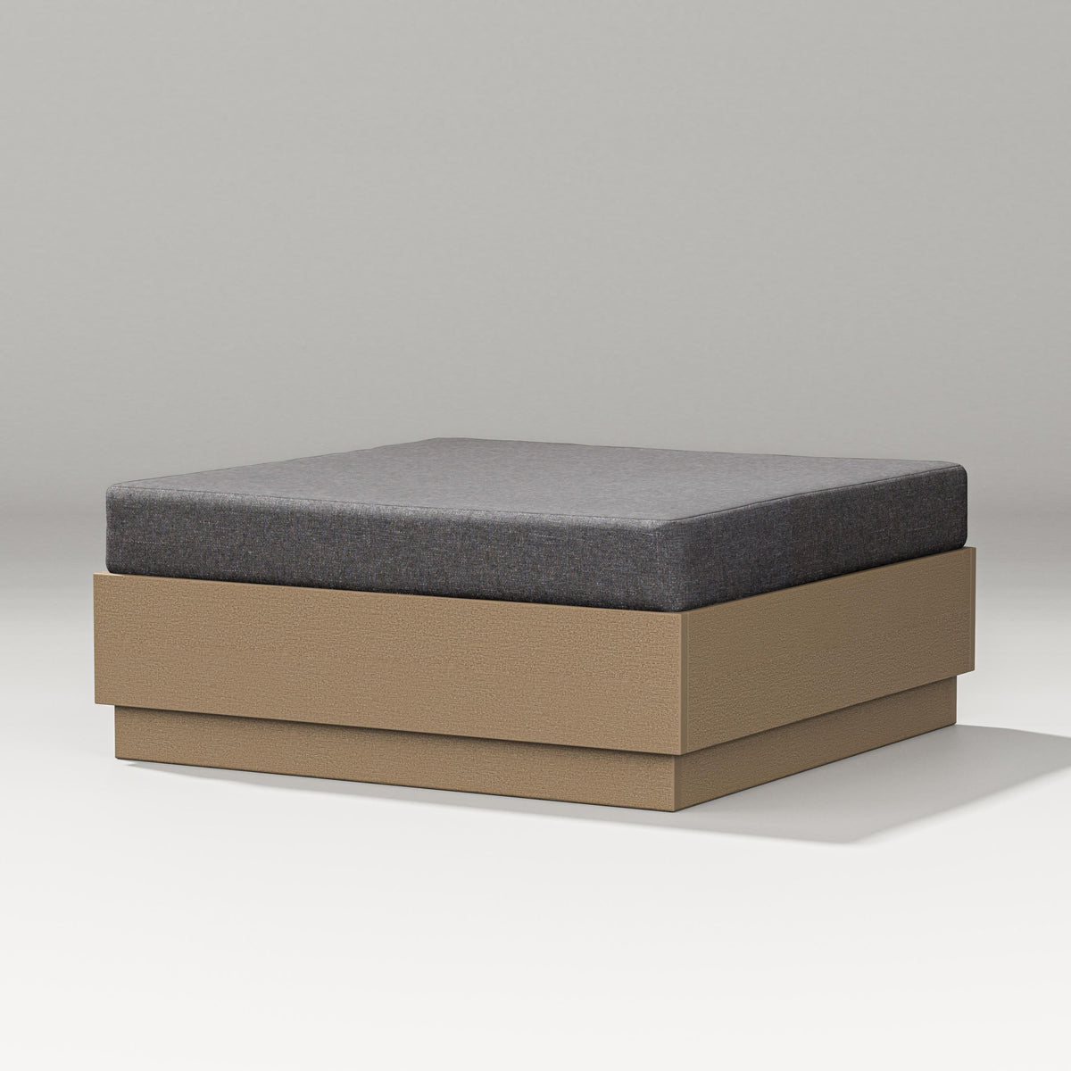 POLYWOOD Elevate Lounge Ottoman in Vintage Sahara / Ash Charcoal