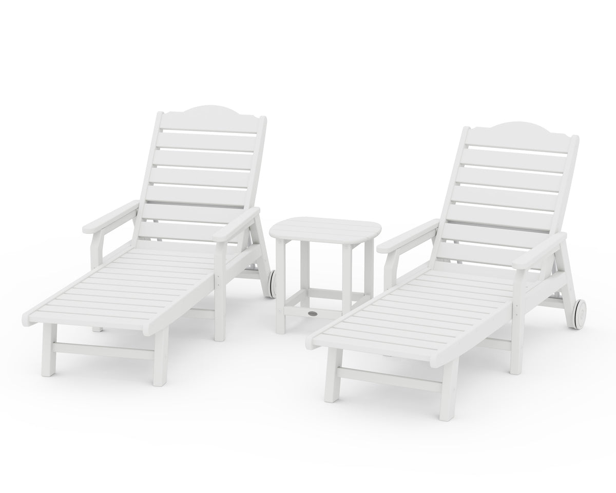 POLYWOOD Draper James Savannah 3-Piece Chaise Lounge Set in White