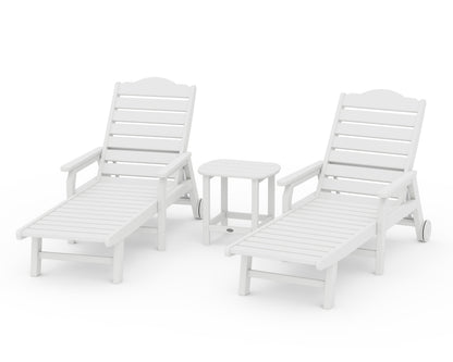 POLYWOOD Draper James Savannah 3-Piece Chaise Lounge Set in White