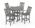 POLYWOOD Vineyard 5-Piece Round Bar Set in Slate Grey