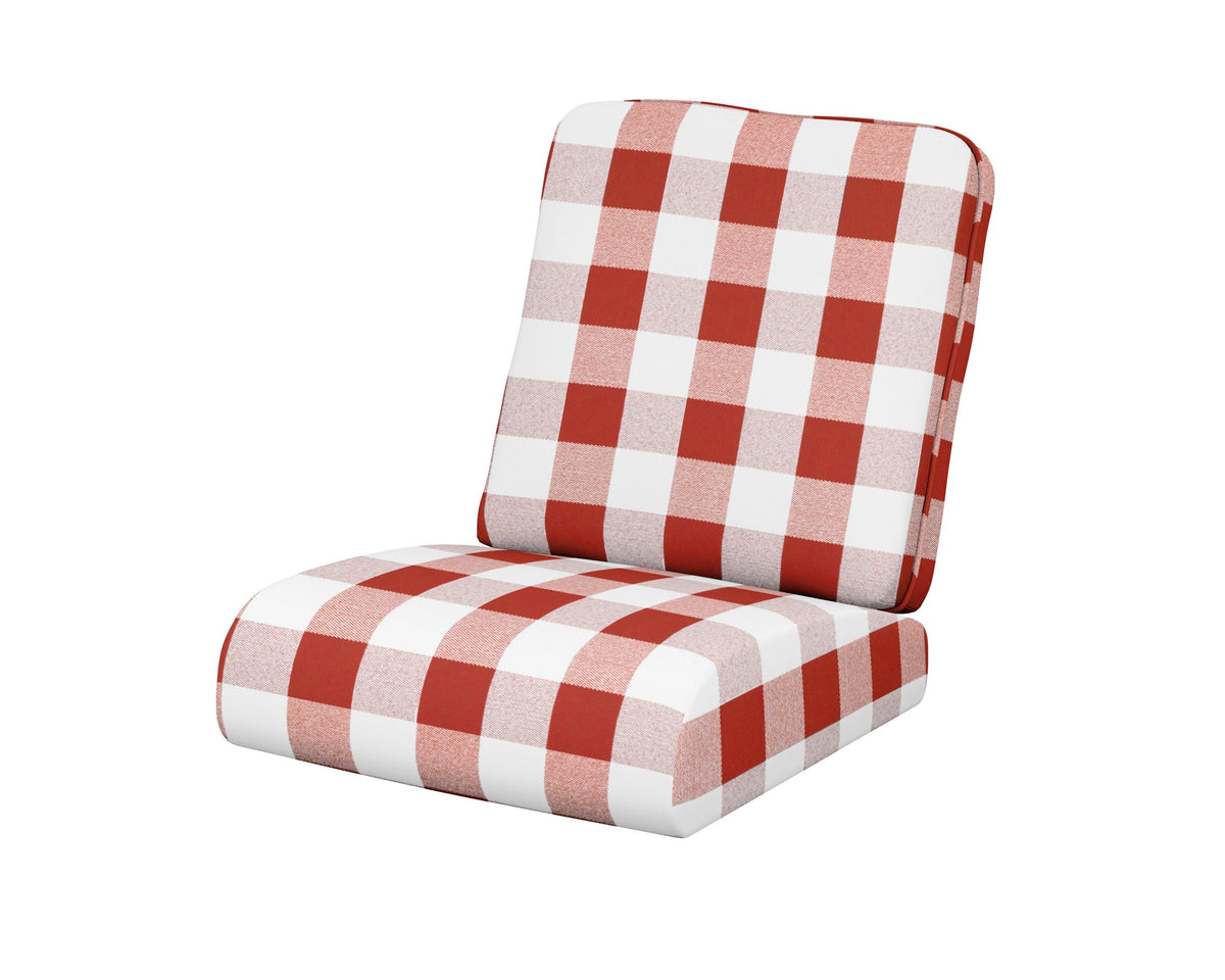 POLYWOOD Club Seat/Back Cushion in Buffalo Plaid Crimson