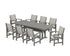 POLYWOOD Coastal 9-Piece Dining Set with Trestle Legs in Slate Grey / Birch