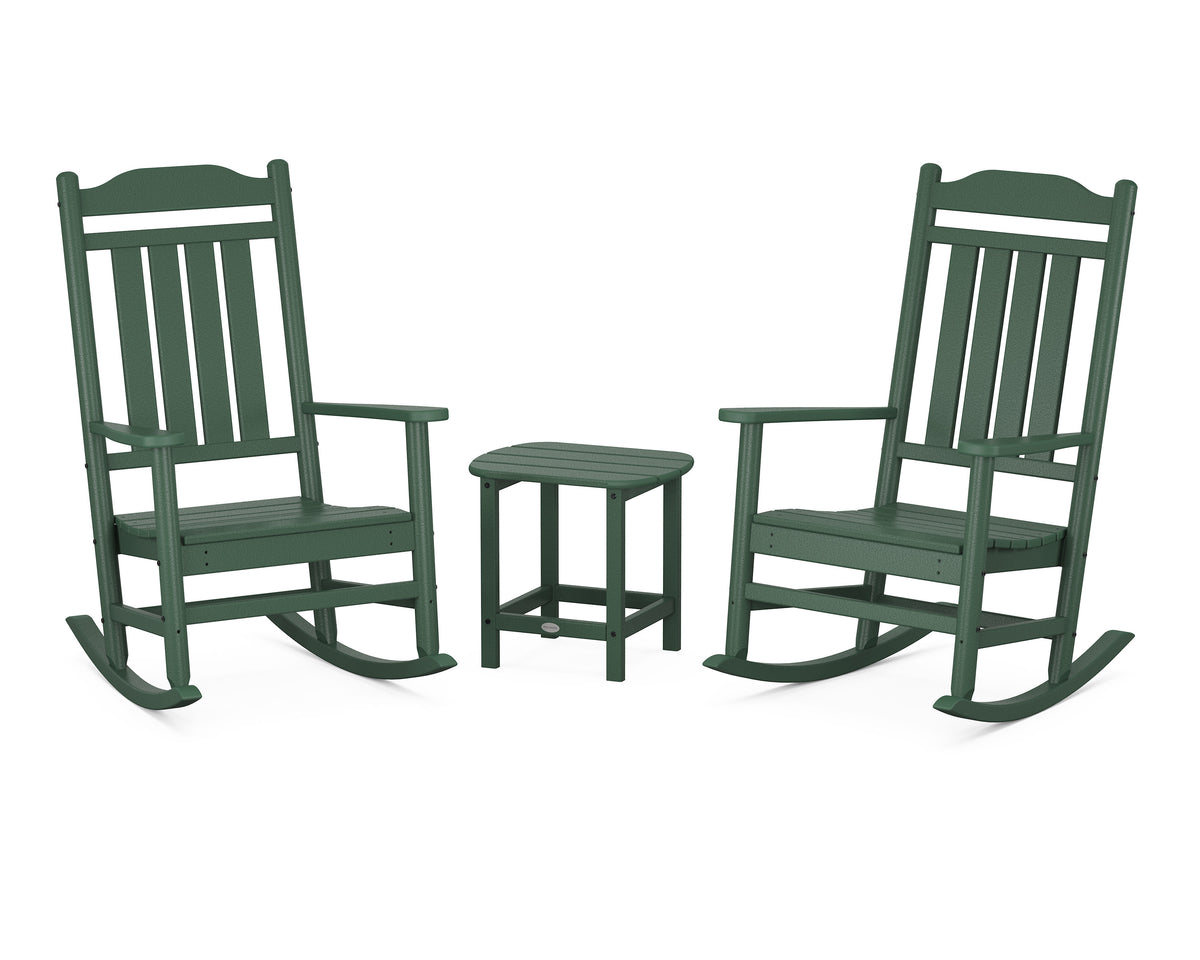 POLYWOOD Cottage Legacy Rocking Chair 3-Piece Set in Green