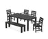 POLYWOOD Lakeside 6-Piece Parsons Dining Set with Bench in Black