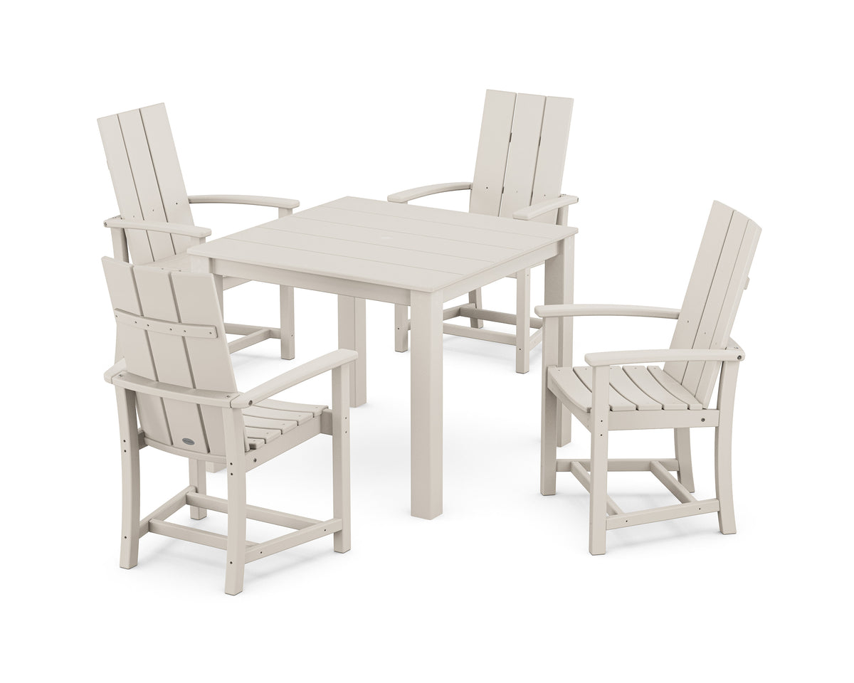 POLYWOOD Modern Adirondack 5-Piece Parsons Dining Set in Sand