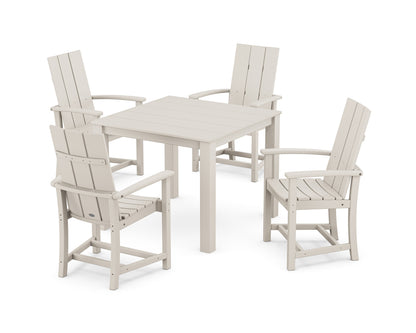 POLYWOOD Modern Adirondack 5-Piece Parsons Dining Set in Sand