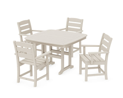 POLYWOOD Lakeside 5-Piece Dining Set with Trestle Legs - 44" Table in Sand