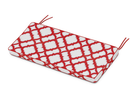 POLYWOOD Chinoiserie 48" Bench Seat Cushion in Trellis Crimson