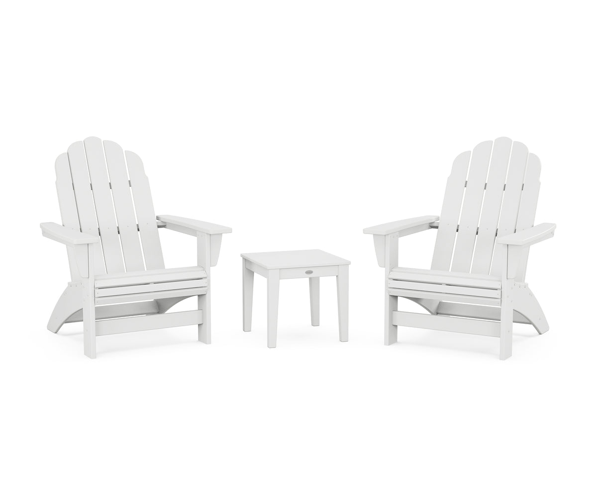 POLYWOOD 3-Piece Vineyard Grand Adirondack Set in White