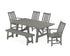 POLYWOOD Vineyard 6-Piece Rustic Farmhouse Dining Set with Bench in Slate Grey