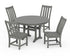 POLYWOOD Vineyard Side Chair 5-Piece Round Dining Set with Trestle Legs in Slate Grey