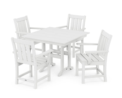 POLYWOOD Oxford 5-Piece Farmhouse Dining Set in White